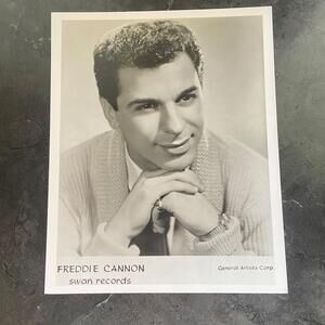 Freddie Cannon Swan Records Portrait Headshot 8x10 B&W Print (R39)